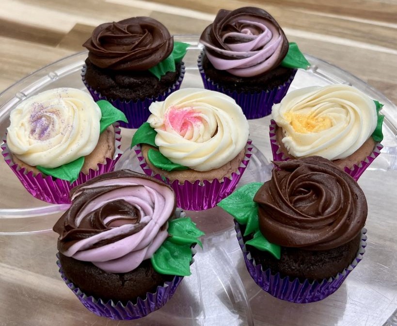 Gluten Free Multi-Color Flower Cupcakes